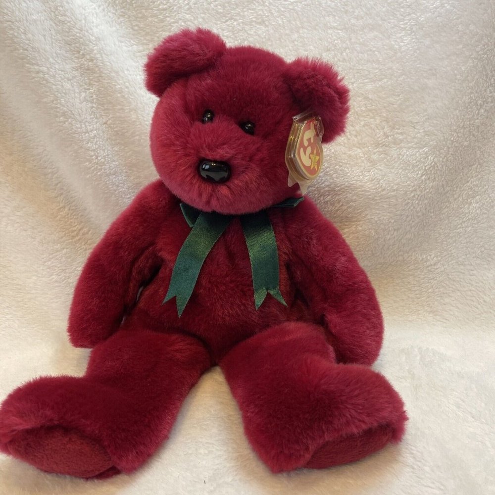 1996 Ty Teddy Bear Beanie Baby 14” Cranberry "TEDDY" retired With‎ Tag